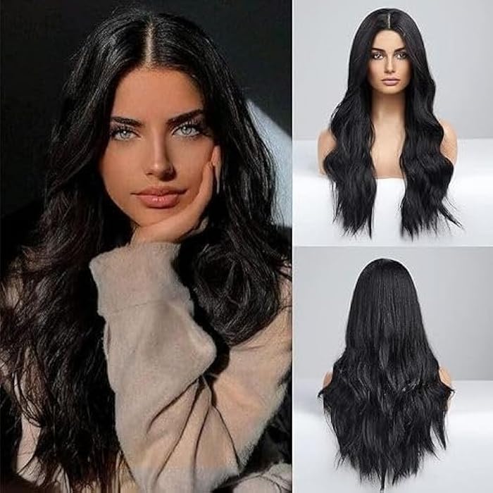 DILLARDS Black Long Wavy Wig - Image 2